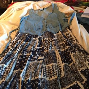 Full length Sundress Denim on Top